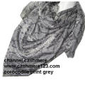 Cachemira Silk Corocodile Cuadrado Gris (Ty0906)